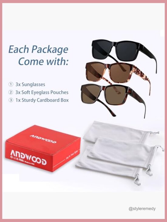 Fit Over Glasses Polarized Sunglasses Oversized Square Frame UV400 Protection